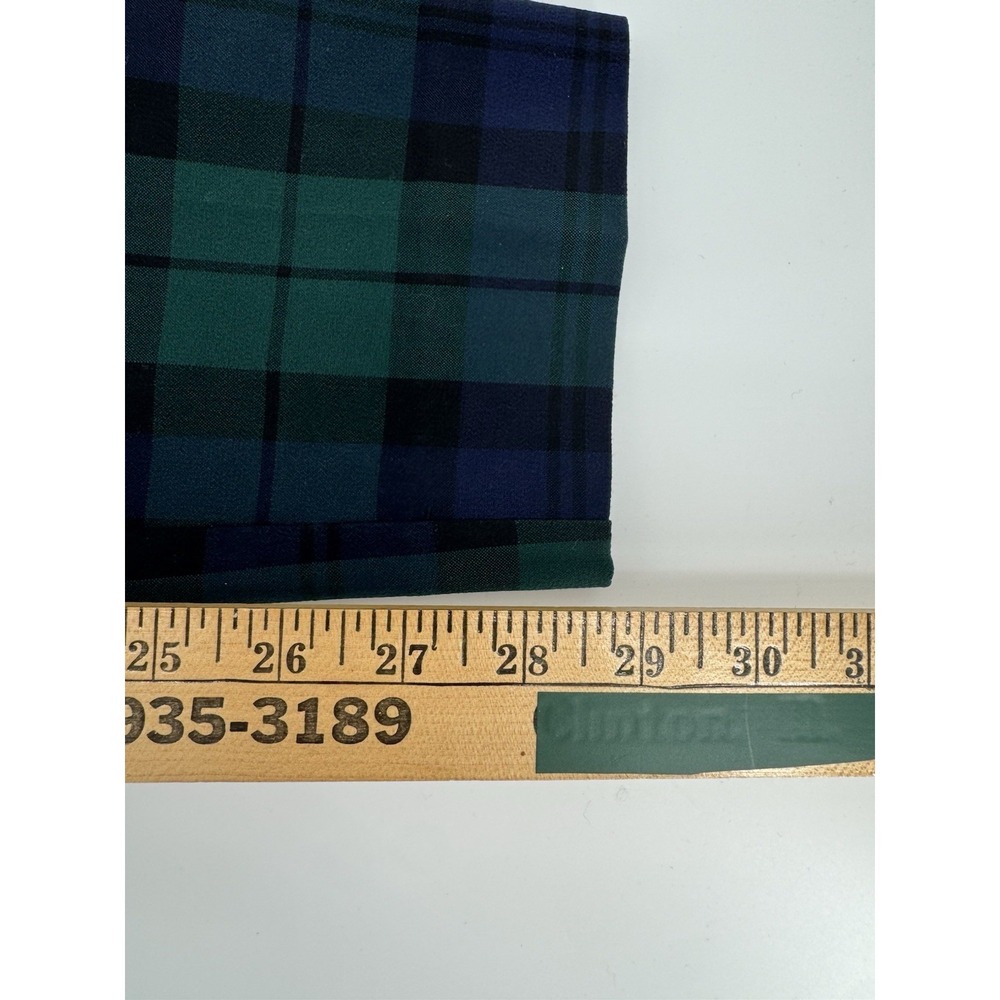 J Crew Ruby Full-Length Pants Womens 10 Green Navy Plaid Stretch Tartan Preppy - Picture 7 of 9